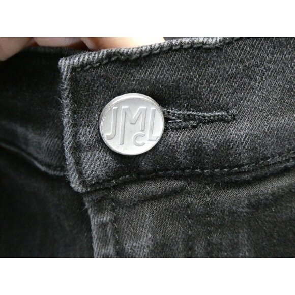 J.McLaughlin‎ Jeans Womens 8 Wide Leg Relaxed Crop Mid Rise Stretch Denim Black - Picture 4 of 10